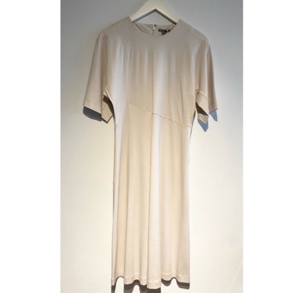 COS NWT cream A-line cotton jersey dress - Picture 2 of 7